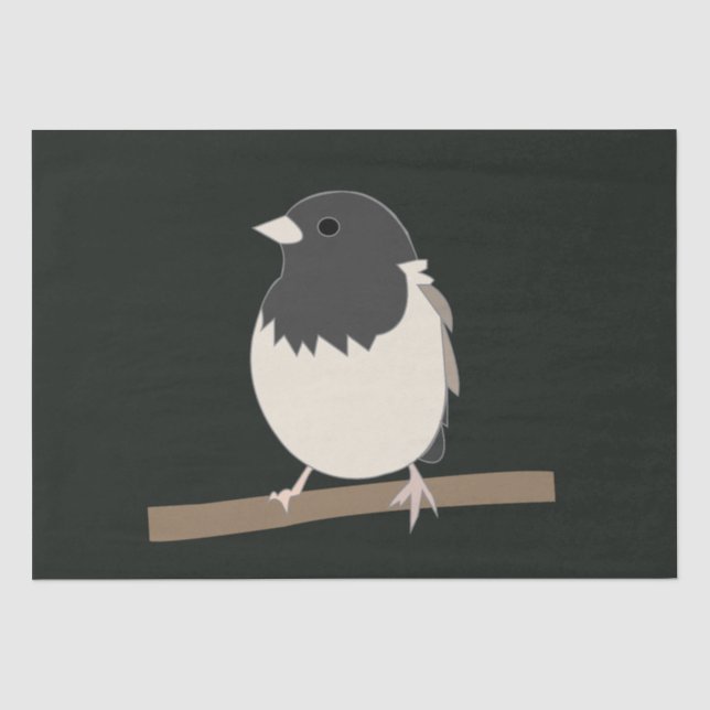Papel De Seda Arte De Pássaro Junco De Olhos Escuros (Frente )