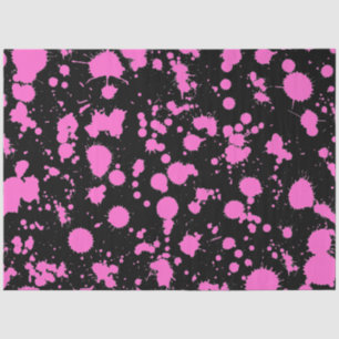Papel De Seda Arte de Pintura Negra e Fuschia