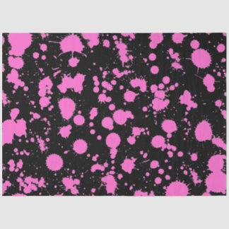 Papel De Seda Arte de Pintura Negra e Fuschia