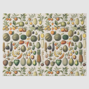 Papel De Seda Arte de Poster de Frutas Botânicas Francesas Vinta