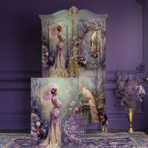 Papel De Seda Arte de retrato de fantasia vintage romance lavand