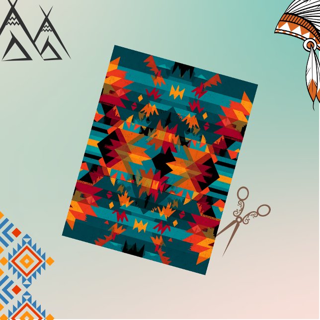 Papel De Seda Arte de Tapeçaria Simétrica Indiana Americana (Criador carregado)