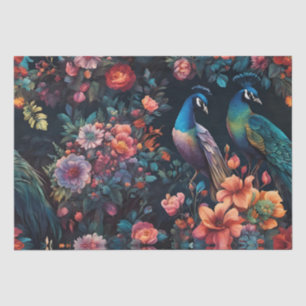 Papel De Seda Arte de Wallpaper do Jardim Peacock