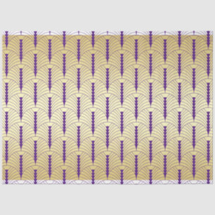 Papel De Seda Arte Deco Casamento Dourado Púrpura Palmetto Padr
