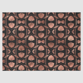 Papel De Seda Arte Deco - Conchas Douradas na Decoupage Preta