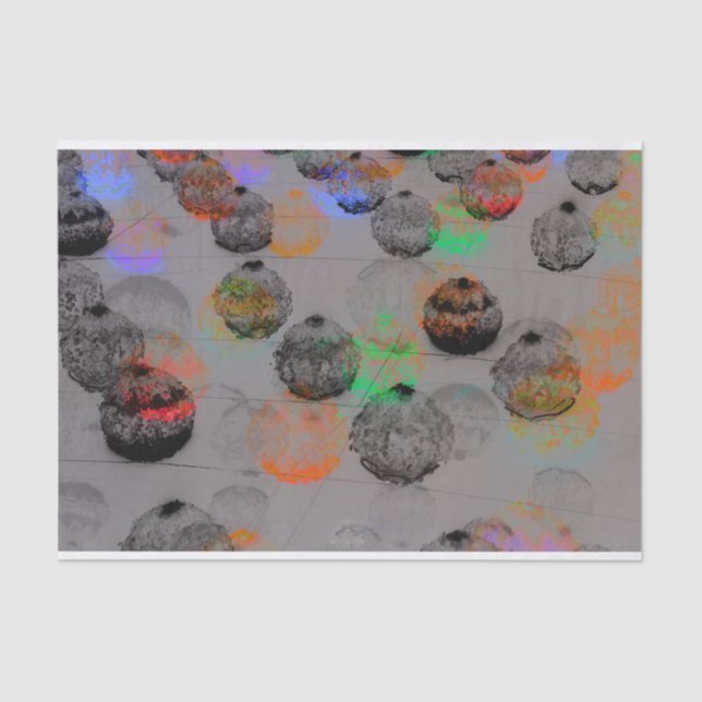 Papel De Seda Arte digital com pinceladas redondas. (Frente )