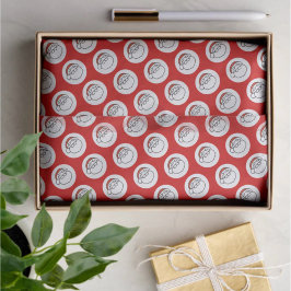 Papel De Seda Arte Doodle Natalino Fofa Papai Noel Vermelho