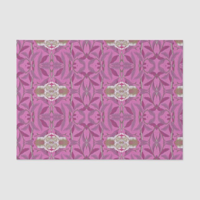 Papel De Seda Arte elegante Nouveau Rosa e Roxo (Frente )