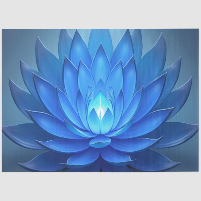 Papel De Seda Arte Espiritual da Flor Azul Lotus (Frente )