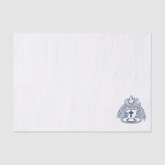 Papel De Seda Arte Fiável - Teacup com Cruz e Dove (Frente )