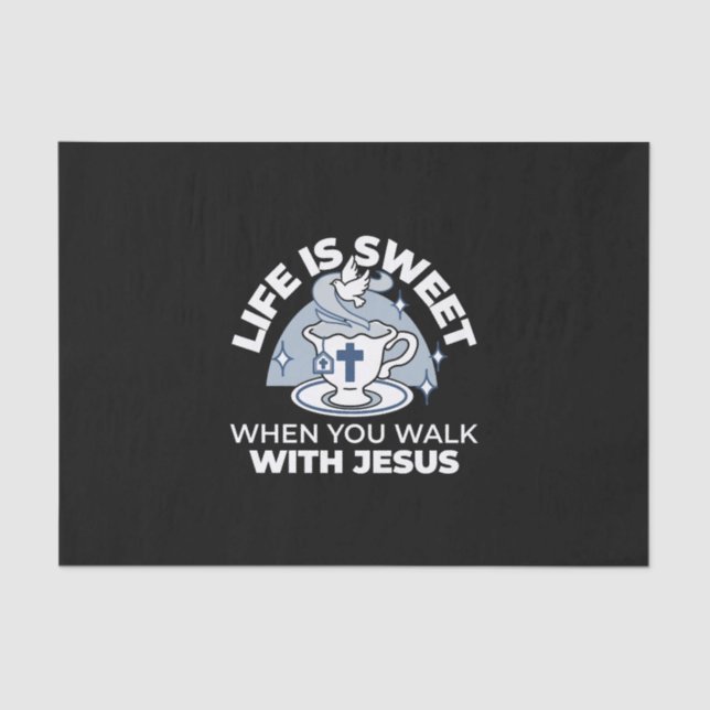 Papel De Seda Arte Fiável - Teacup com Cruz e Dove (Frente )