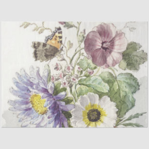 Papel De Seda Arte Floral de Borboleta Vintage de William van Le
