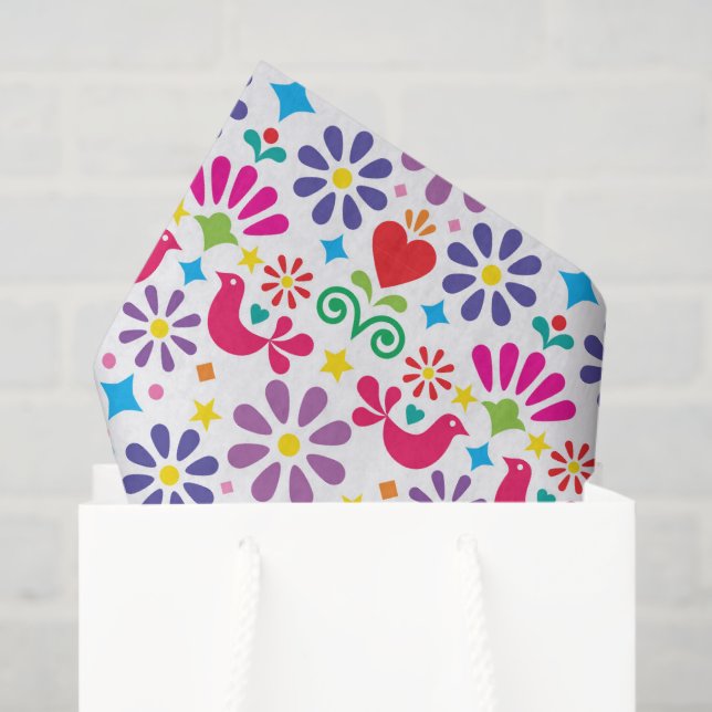 Papel De Seda Arte Folclórica  (Sacola de presentes)