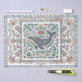 Papel De Seda Arte Folclórica Abstrata e Caprichosa Floral Balei