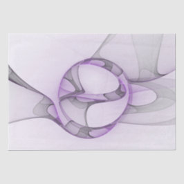 Papel De Seda Arte fractal abstrata moderna lavanda cinza