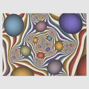 Papel De Seda Arte Fractal Abstrato Colorida