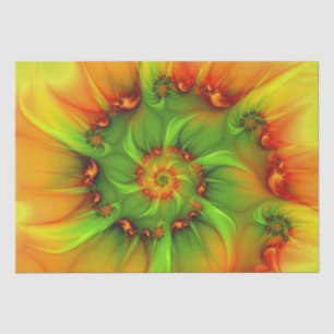 Papel De Seda Arte Fractal Abstrato Colorida Psicodélica