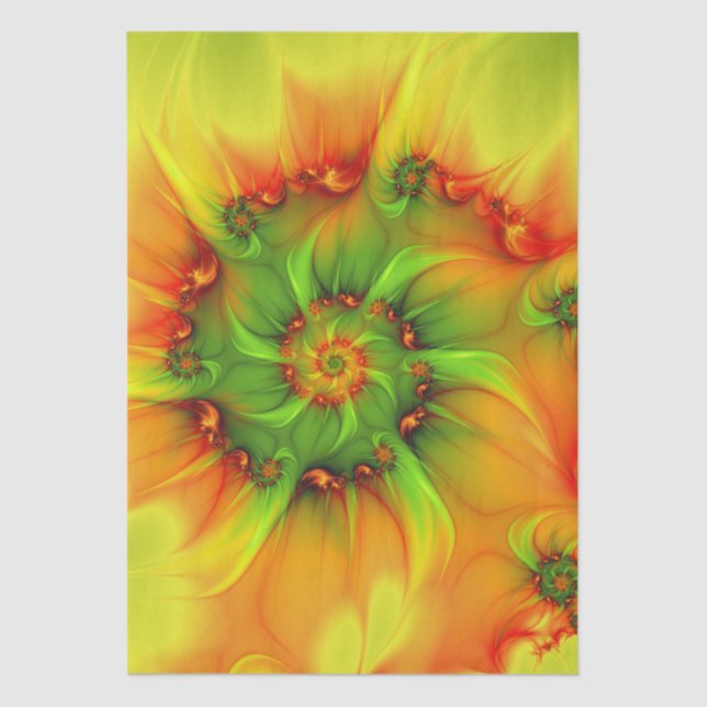 Papel De Seda Arte Fractal Abstrato Colorida Psicodélica (Frente )