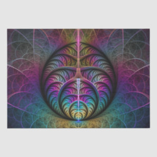 Papel De Seda Arte Fractal Abstrato com Padrão Trippy