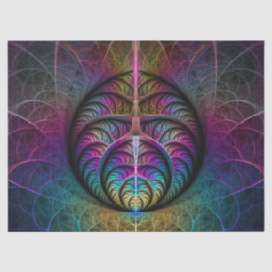 Papel De Seda Arte Fractal Abstrato com Padrão Trippy