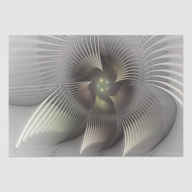 Papel De Seda Arte fractal de forma 3D abstrata moderna (Frente )