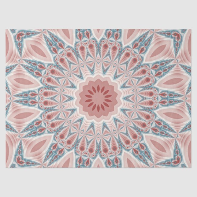 Papel De Seda Arte Fractal do Caleidoscópio Moderno em greve (Frente )