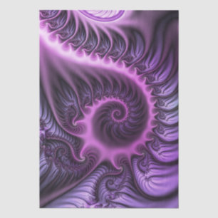 Papel De Seda Arte fractal espiral abstrata vibrante rosa roxo