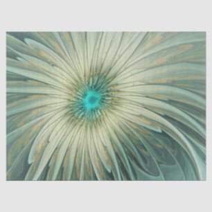 Papel De Seda Arte Fractal Flor Fantasia Verde Sálvia Abstrata