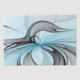 Papel De Seda Arte Fractal Moderna Abstrata Antracite Cinza Azul
