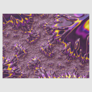 Papel De Seda Arte Fractal Roxo-Amarelo-Roxo Vibrante