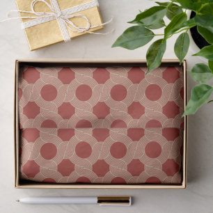 Papel De Seda Arte Geométrica Moderno Retro Laranja Marrom dos A