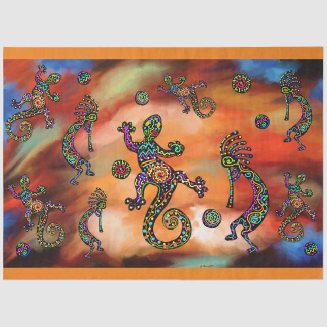 Papel De Seda Arte Kokopelli (Frente )