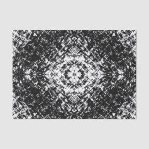 Papel De Seda Arte Moderna Abstrata Hipnótica em Preto e Branco