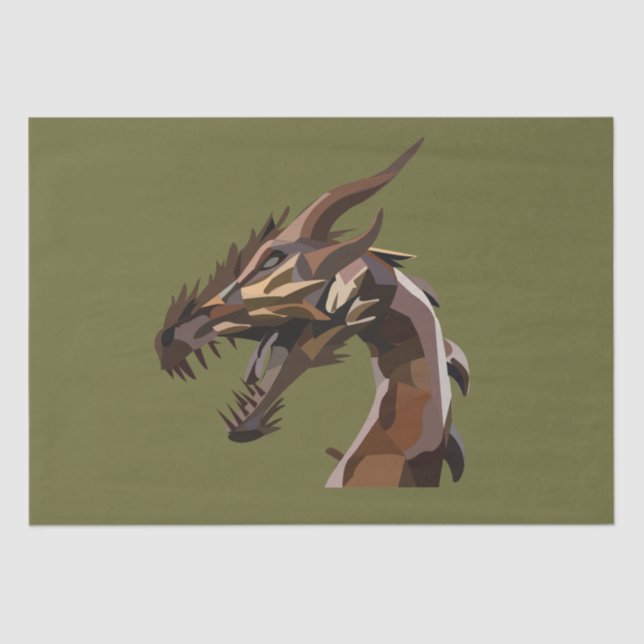 Papel De Seda Arte Moderna do Dragão Abstrato (Frente )