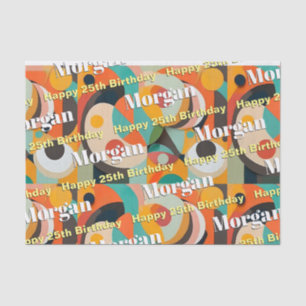 Papel De Seda Arte Moderna meio século, Nome, Qualquer Aniversár