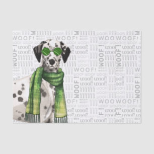 Papel De Seda Arte Mundial e Cão Dalmático de Natal