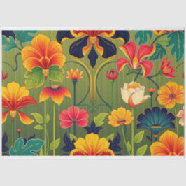 Papel De Seda Arte Nouveau - Dissociação Floral