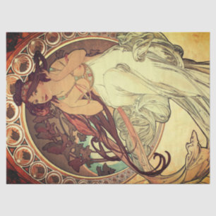 Papel De Seda Arte nova Alphonse Mucha musa elegante da música