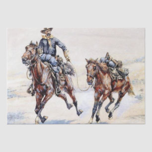 Papel De Seda Arte Ocidental A Sela Vazia por Frederic Remington
