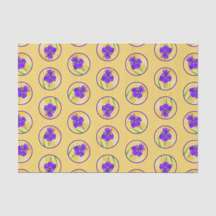 Papel De Seda Arte Original Da Flor De Íris Com Manteiga Roxa