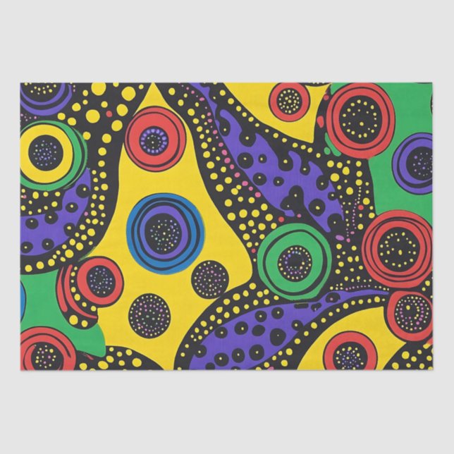 Papel De Seda Arte Ponto abstrato 9 (Frente )