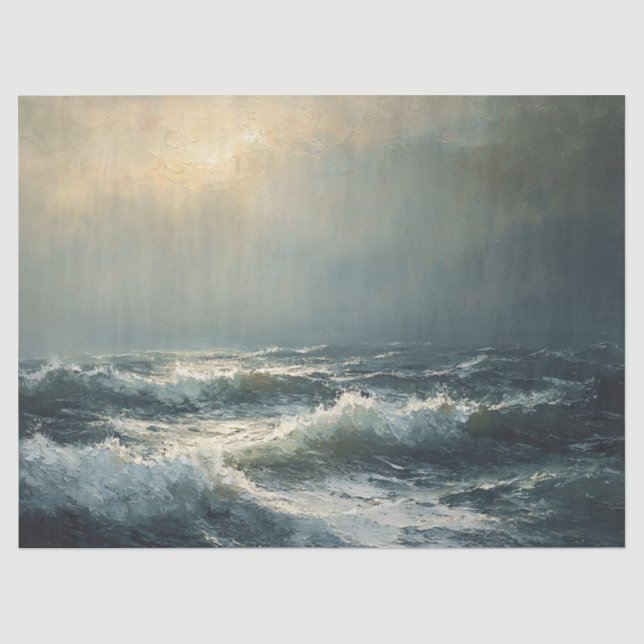 Papel De Seda Arte Refinada Oceano Tempestuoso (Frente )
