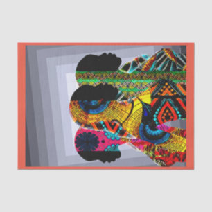 Papel De Seda Arte Silhueta Afrocêntrica