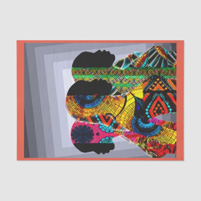 Papel De Seda Arte Silhueta Afrocêntrica (Frente )
