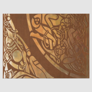Papel De Seda Arte tribal de Brown Suade do céltico