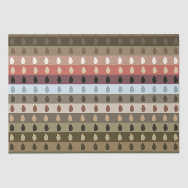 Papel De Seda Arte Tribal Stripe Colorida (Frente )