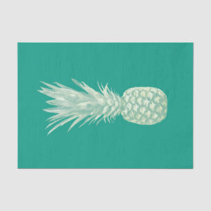 Papel De Seda Arte Tropical Elegante de Abacaxi Beige Beige