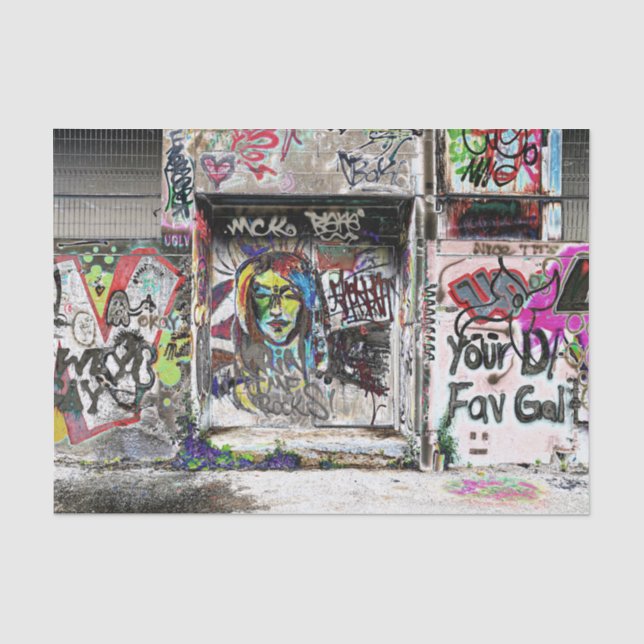 Papel De Seda Arte urbana de rua graffiti decorativa fixe (Frente )