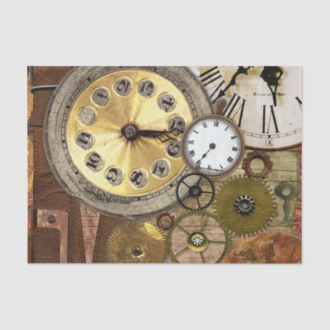 Papel De Seda Arte velha oxidada de Steampunk dos pulsos de (Frente )