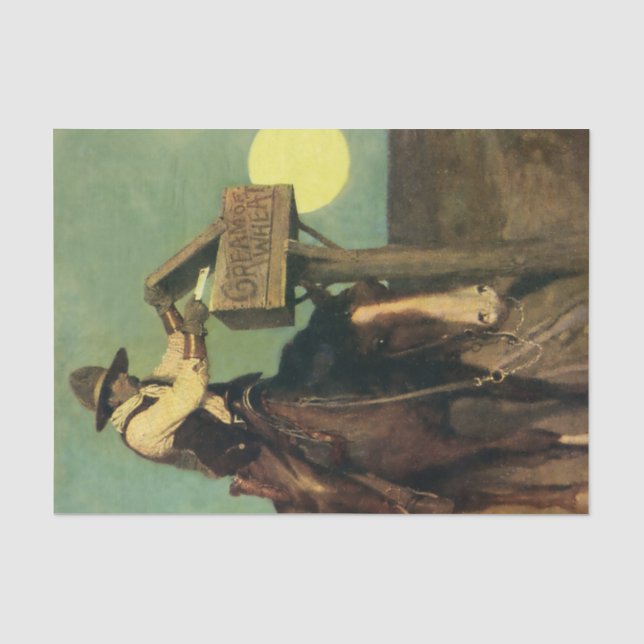 Papel De Seda Arte Western “Entrega Rural” por NC Wyeth (Frente )
